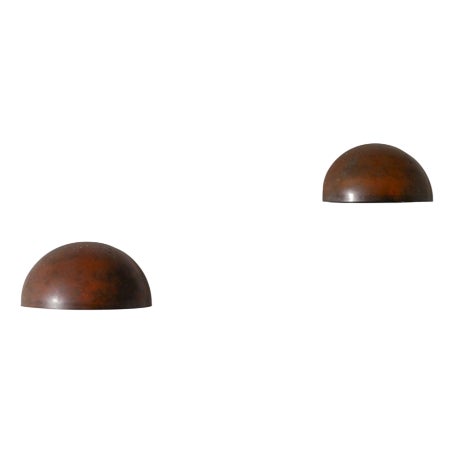 Danish Patinated Copper Wall Sconces, Set of 2 For Sale