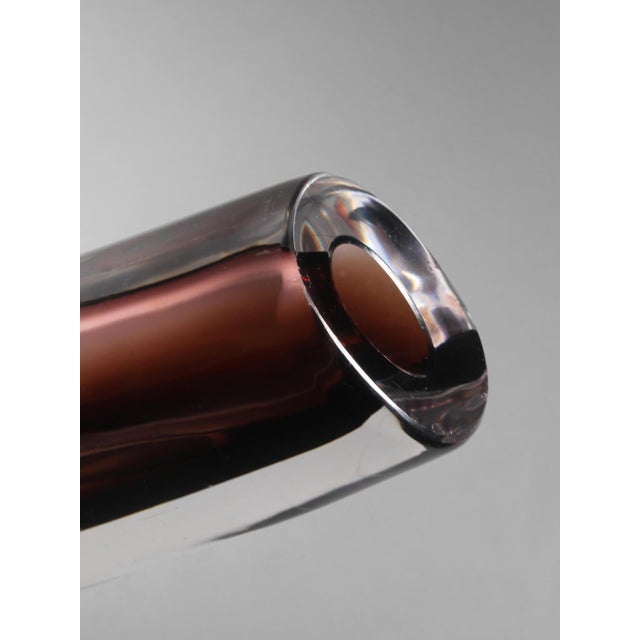Kosta Boda Clear and Brown Sommerso Glass Vase by Vicke Lindstrand for Kosta Boda, 1960s For Sale - Image 4 of 5