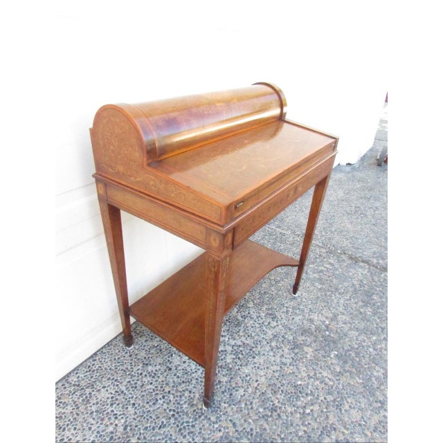 Exceptional quality and condition antique English cylinder desk, c.1880 Made by Hobbs of London, who produced top quality...