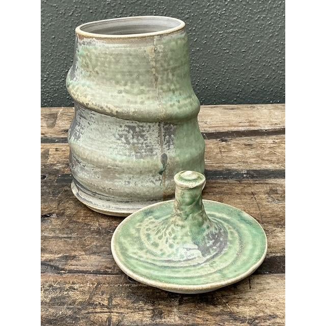 Vintage Original Studio Pottery Lidded Jar For Sale - Image 9 of 12