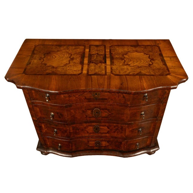 Antique Austrian Baroque Inlaid Walnut Burl Chest Drawers Dresser Commode 1760 For Sale - Image 12 of 14