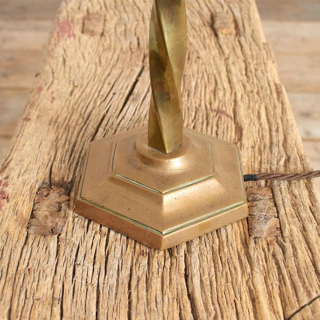 Antique French Brass Barley Twist Desk Lamp, 1890s For Sale - Image 4 of 11