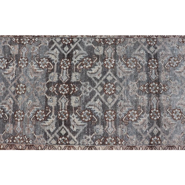 Antique Persian Hamadan Runner in Wool With All-Over Floral Design For Sale - Image 9 of 12