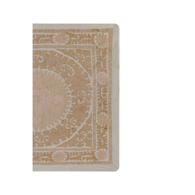 Vintage Suzani from Samarkand, circa 1900s. Dimension; 52'' x 52" inches / 132 x 132 cm / 4'4'' x 4'4'' Material: 100%...