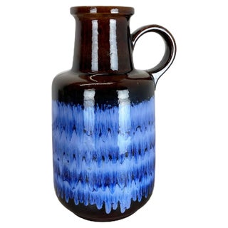 Large Pottery Fat Lava Multi-Color Floor Vase 408-40 by Scheurich, 1970s For Sale