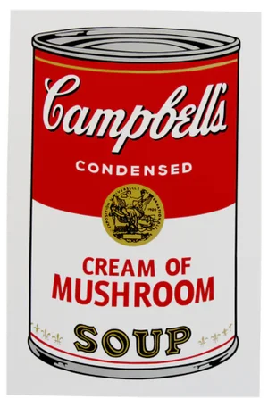Sunday B. Morning after Andy Warhol, Campbell's Cream of Mushroom Soup, Silkscreen Print