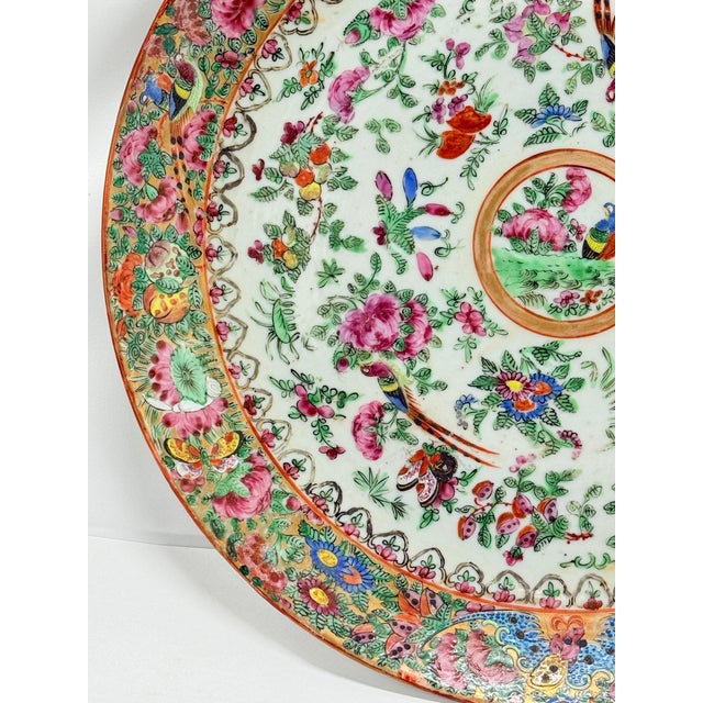 Mid 19th Century Large Chinese Export Famille Rose Medallion Porcelain Charger, Mid-19th Century For Sale - Image 5 of 11