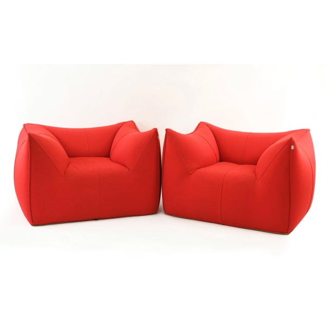 Red Pair of Vintage 'Le Bambole' Lounge Chairs by Mario Bellini for B&b Italia For Sale - Image 8 of 14