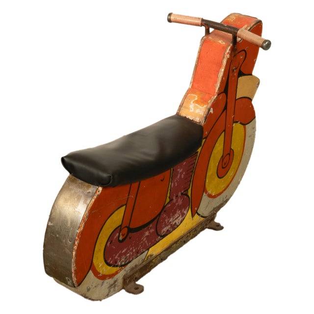 1940s American Amusement Park Motorcycle Motorbike Painted Carousel Carnival Ride For Sale In Portland, OR - Image 6 of 12