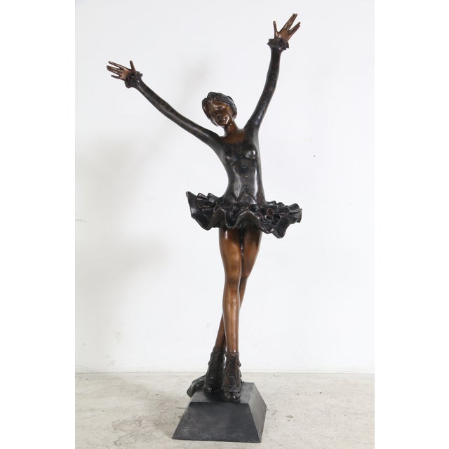 Bronze Ballerina Statue Chairish