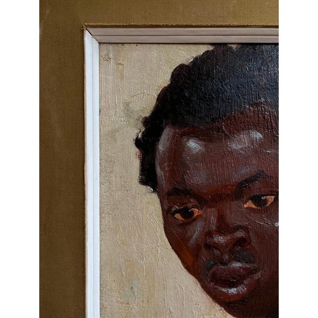 Alexandre Jacovleff, Portrait of a Young African Man, 1925, Oil Painting on Panel, Framed For Sale - Image 3 of 6