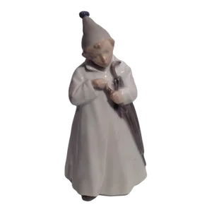 1960s Royal Copenhagen Figurine Boy With Umbrella