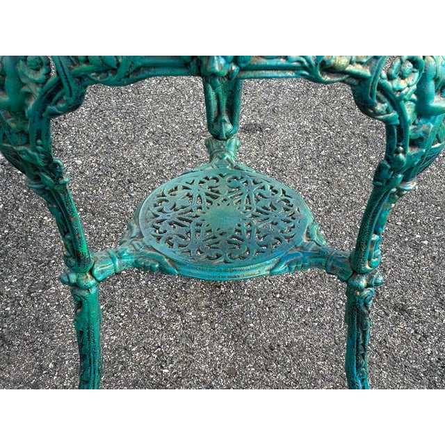 Late 19th C. Cast Iron Gueridon Table With Union Jack, Lion & Faux-Finish Paint Detailing For Sale - Image 11 of 15