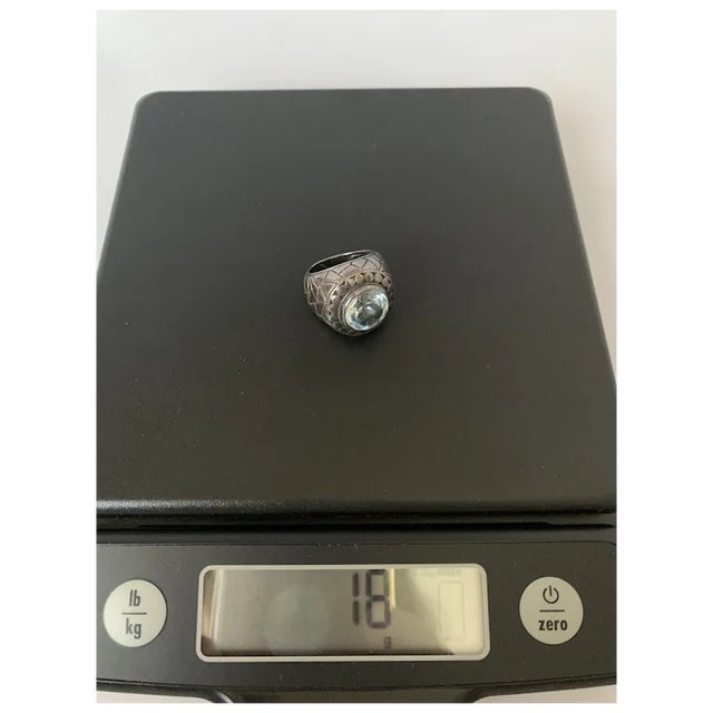 Sterling Blue Topaz Ring, Size 6.5 For Sale In Denver - Image 6 of 11
