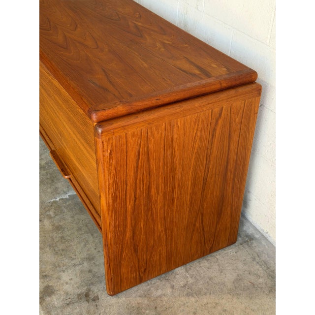 Dyrlund Teak Credenza Storage Buffet Sideboard Filing Cabinet Tambour Doors Denmark 1970s For Sale In Los Angeles - Image 6 of 13