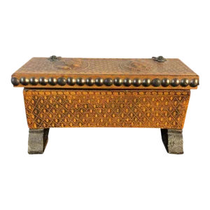 Vintage Spanish Tooled Leather Box