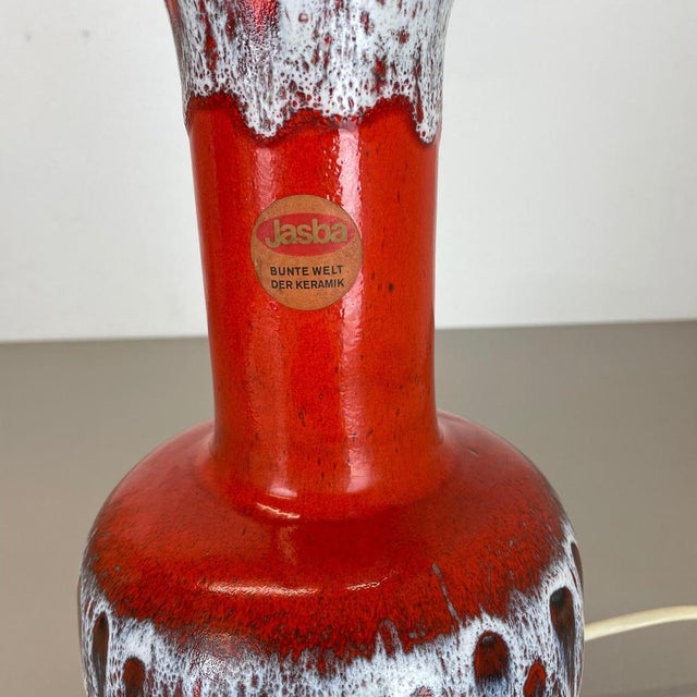 Black Fat Lava Pottery Table Lamp from Jasba Ceramics, Germany, 1970s For Sale - Image 8 of 18