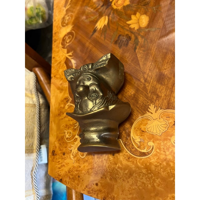 Mid 20th Century Vintage Brass Clown Bookend, Door Stopper For Sale - Image 5 of 11