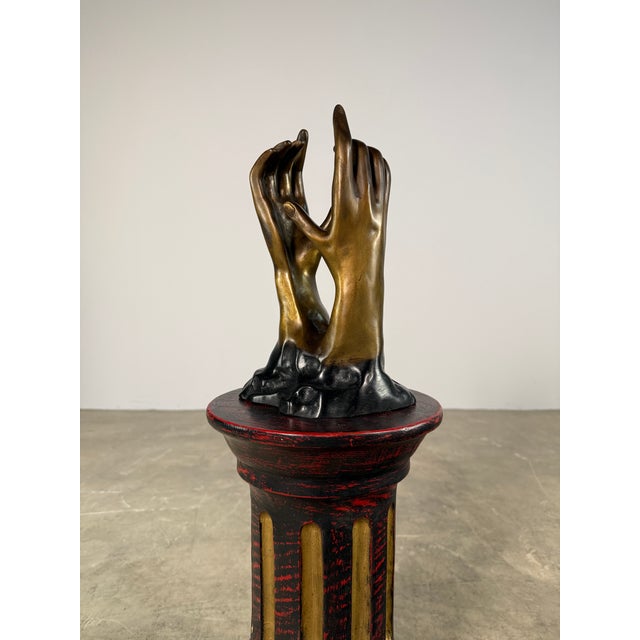 Bronze Rodin “The Cathedral” Bronze Sculpture – Intertwined Hands Study, 12” H For Sale - Image 8 of 11