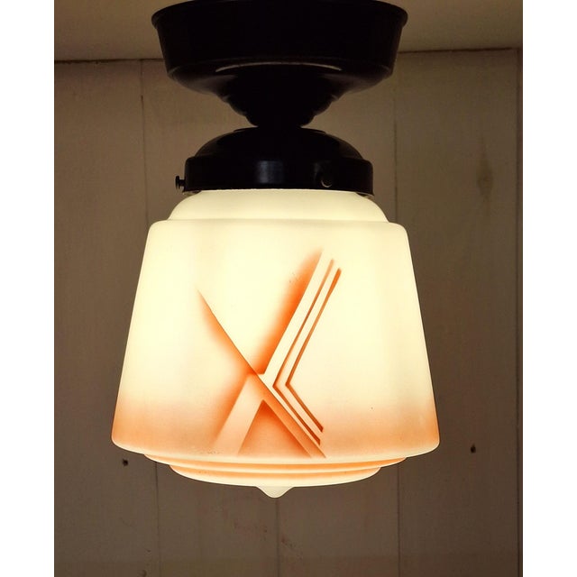 Glass Vintage German Art Deco Ceiling Lamp, 1920s For Sale - Image 7 of 7