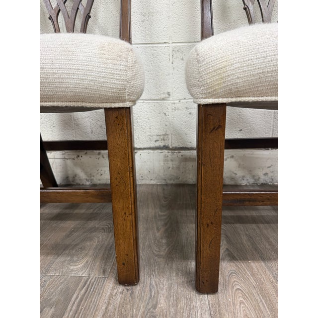 Late 20th Century Vintage Chippendale Style Mahogany Dining Chairs - Pair For Sale - Image 5 of 11