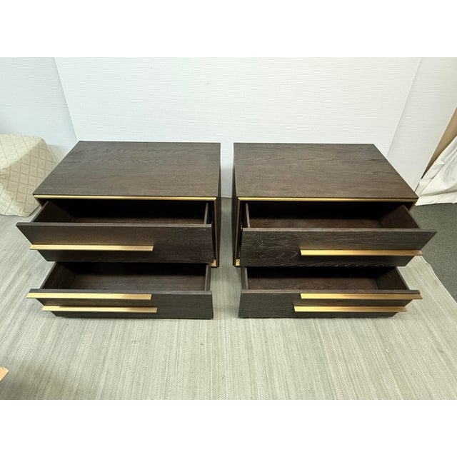 Contemporary Restoration Hardware Closed Calvin Nightstands, Pair For Sale - Image 3 of 12
