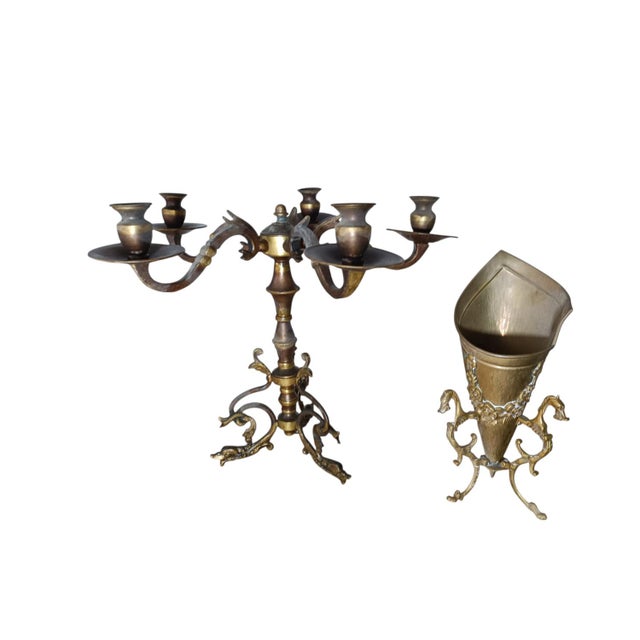Louis XV Candlestick and Vase, 1920s, Set of 2 For Sale - Image 11 of 11