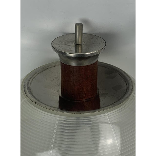 Midcentury Modern Teak and Holophane Sphere Globe Pendant by Sergio Mazza, 1960s For Sale - Image 14 of 18