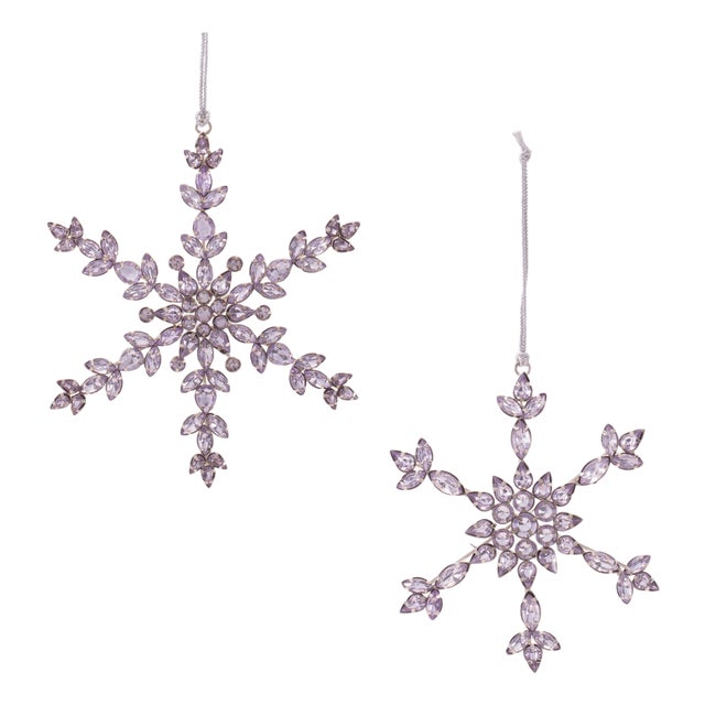 Snowflake Jewel Ornaments (Set of 6) For Sale