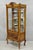 Vintage French Baroque Style Carved Wood & Glass Curio China Display Cabinet. Item features a mirror back and mirror lower...