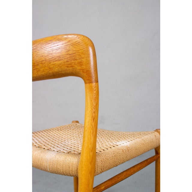 Mid-Century Danish No. 75 Chair in Oak by Niels Otto Møller for J.L. Møllers, 1960s, Set of 2 For Sale - Image 13 of 16