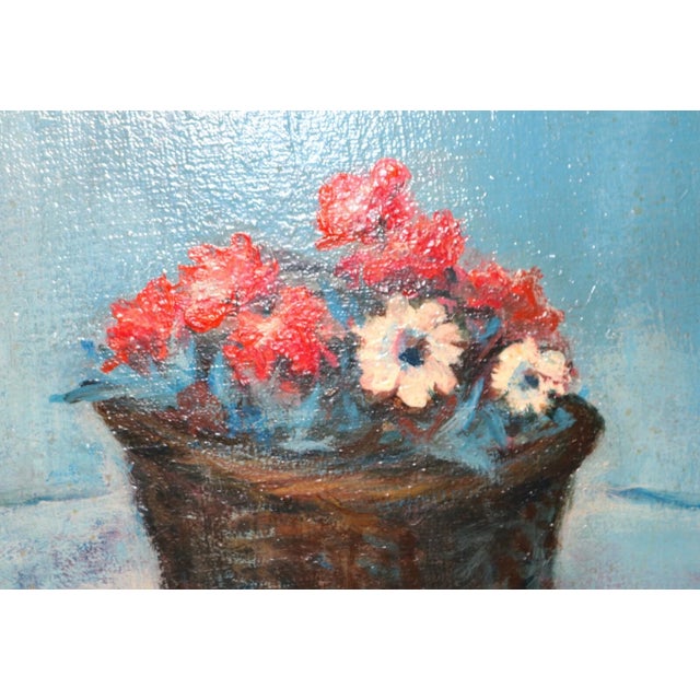 Expressionism Vintage Original Catalano Botanical Flower Expressionism Oil Painting on Canvas For Sale - Image 3 of 8