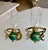Pair Italian Green & Brass Faux Oil Lamp Wall Sconces For Sale In Palm Springs - Image 6 of 18