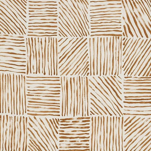 Sample - Schumacher X Caroline Z Hurley Katama Fabric in Caramel For Sale