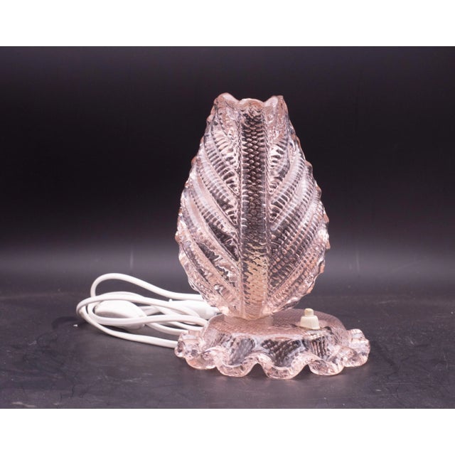 Art Deco Pink Murano Glass Table Lamps Barovier & Toso, 1940 For Sale - Image 6 of 11