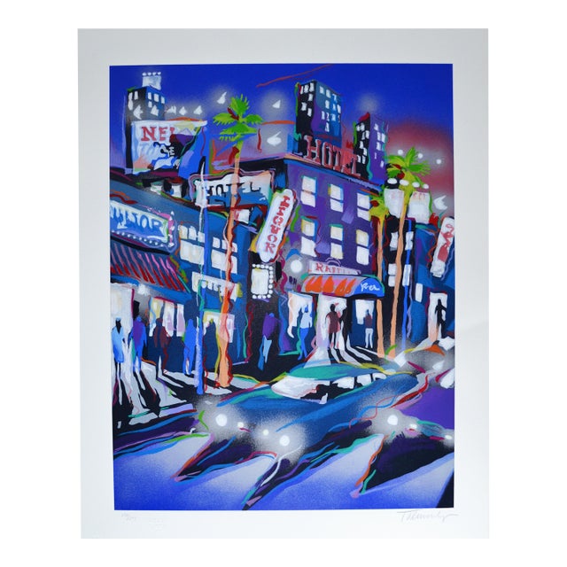Limited Edition "Hollywood Hotel" Serigraph by James Talmadge For Sale