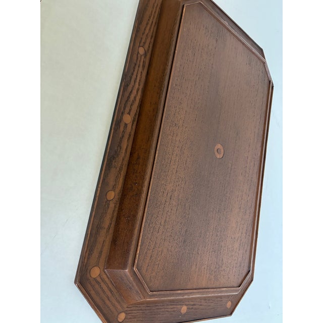 Vintage Mid Century Modern Faux Bois Greek Key Serving Tray For Sale - Image 6 of 11