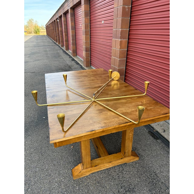 CB2 Meldon Polished Brass Chandelier For Sale - Image 4 of 4