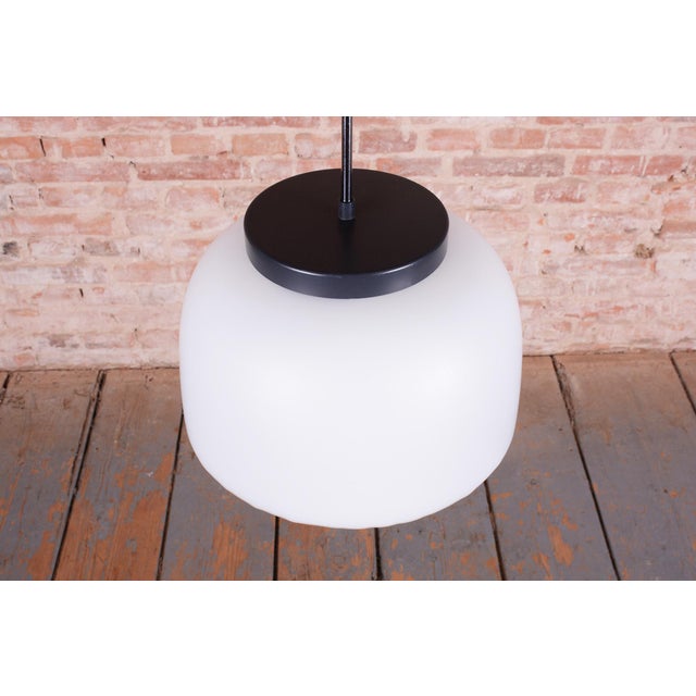 Mid-Century Chandelier in Chrome and Opaline Glass, Czech, 1950s For Sale - Image 6 of 14