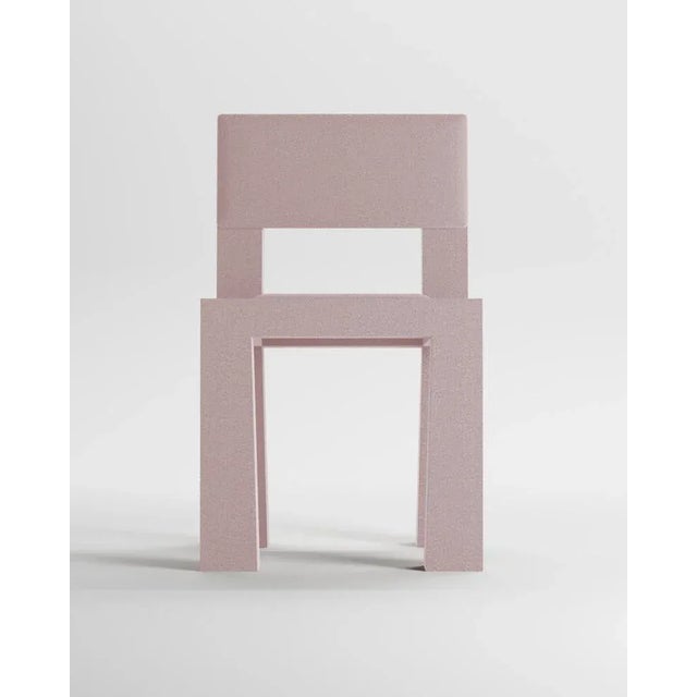 Contemporary Modern Raw Chair in Pink Bouclé from Collector For Sale - Image 3 of 6