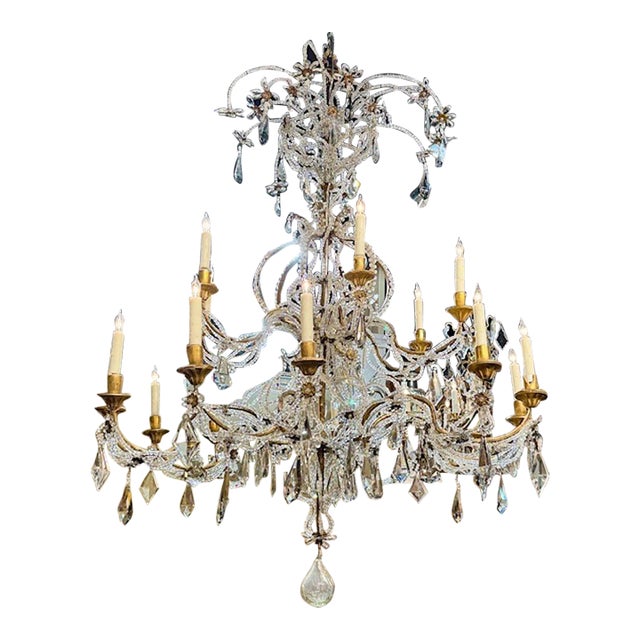 Italian Beaded Chandelier For Sale