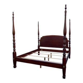 Ethan Allen 18th Century Mahogany King Poster Bed Frame For Sale