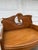 Antique Victorian Art Nouveau Oak Combination Secretary Desk and Curved Glass Bookcase With Ornate Carved Details For Sale - Image 4 of 12