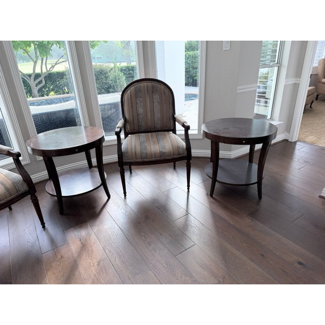 Late 20th Century Late 20th Century Pair of Chippendale-Style Mahogany Circular Side Tables For Sale - Image 5 of 7
