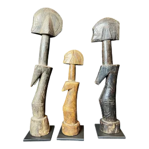 African Abstract Mossi Mounted Biga Figures- A Set of 3