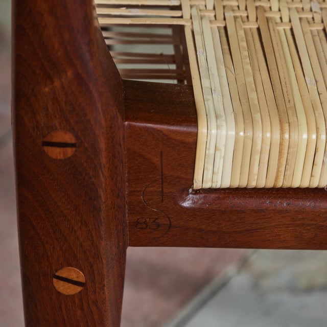 Studio Craft Walnut Armchair With Cane For Sale - Image 12 of 12