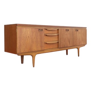 1960s Mid Century Modern Vintage Teak Sideboard Credenza by Greaves and Thomas Danish Style For Sale