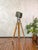 Vintage green 1960s strand electric patt 45 theatre light on a wooden surveying tripod | industrial floor lamp, retro...