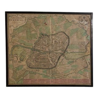 Circa 1732 Map of Nuremberg For Sale