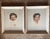 Pair of vintage prints of Diego Rivera's drawings of indigenous Mexican children. Framed on linen board in a pair of...